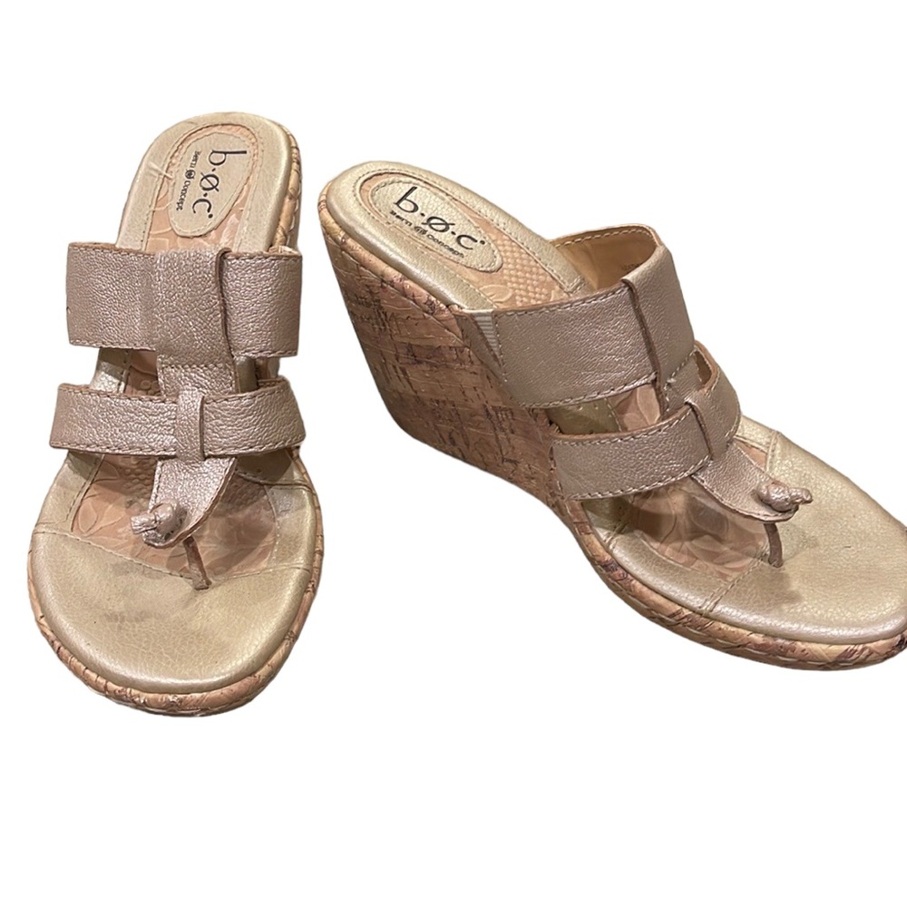 B.O.C Born Concept Cork Wedge Sandals Size 7